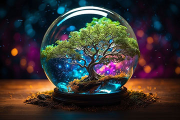 玻璃球里的一棵大树